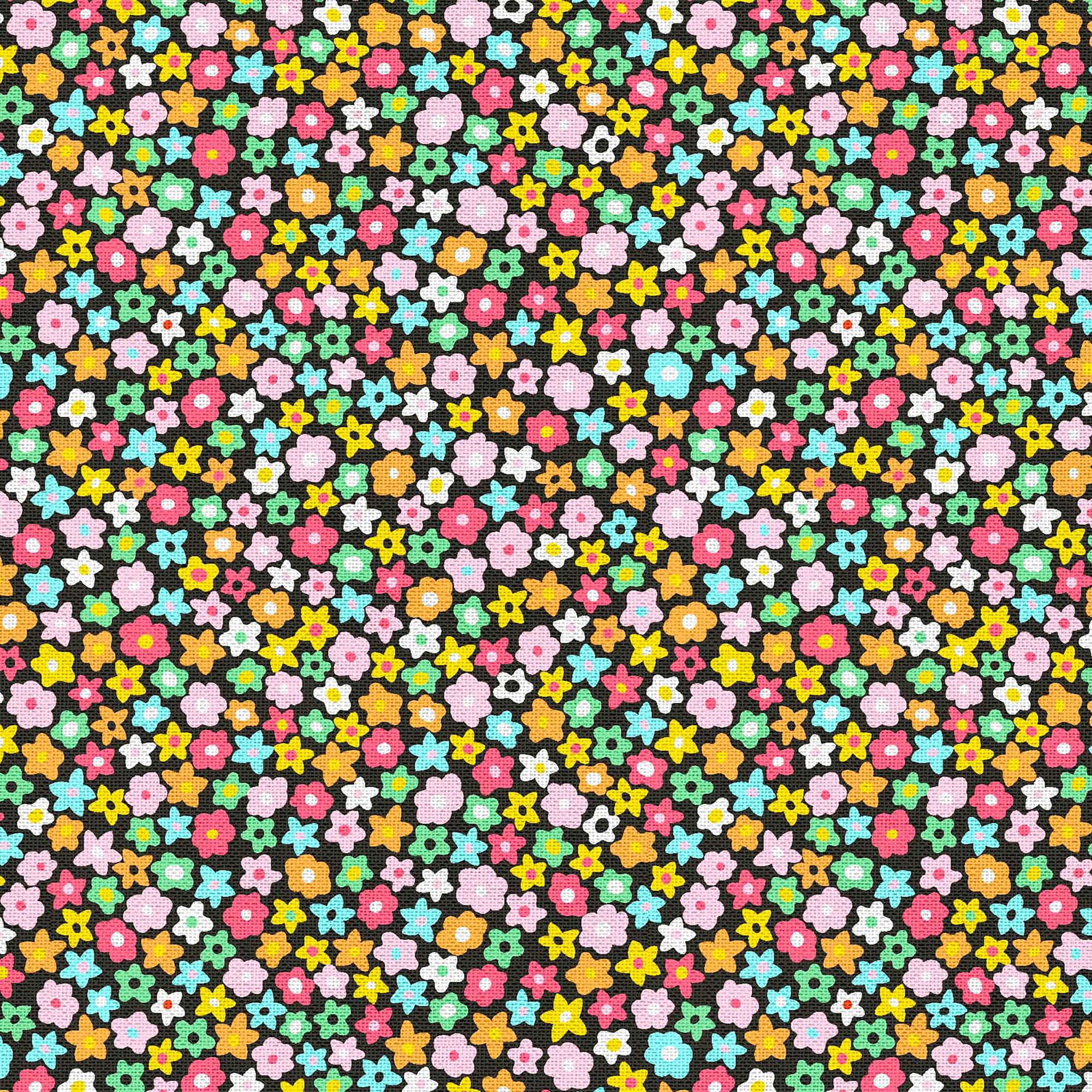 Fabric Editions Navy Blooming Buds Cotton Fabric